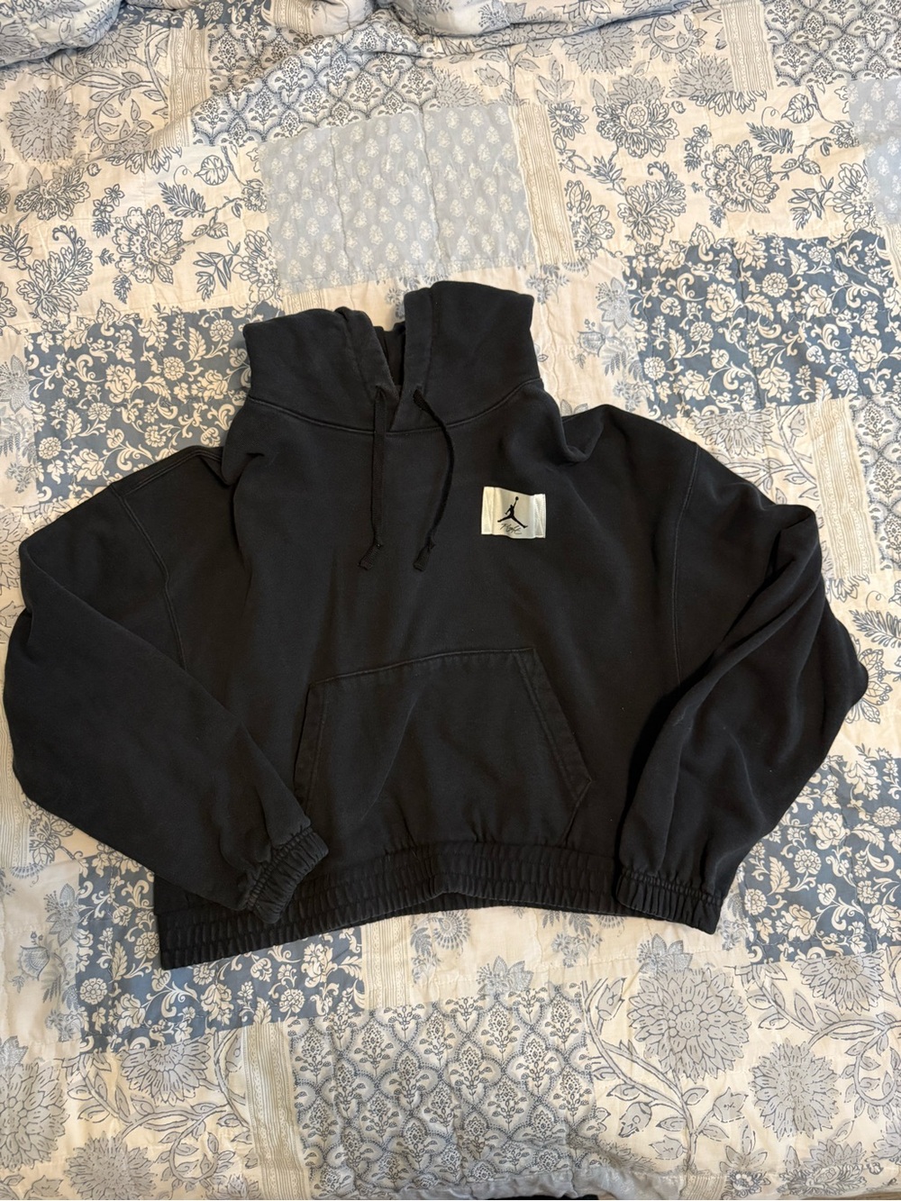 Jordan Black Pullover Cropped Hoodie Sweater